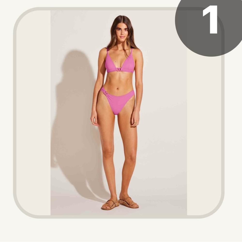 Vitamin A- Luxe link Bikini Set in Bubblegum NWT